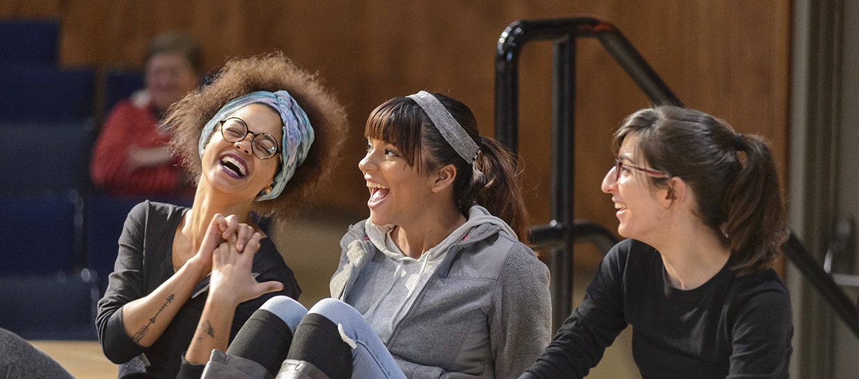 Students laughing in the Campus Center