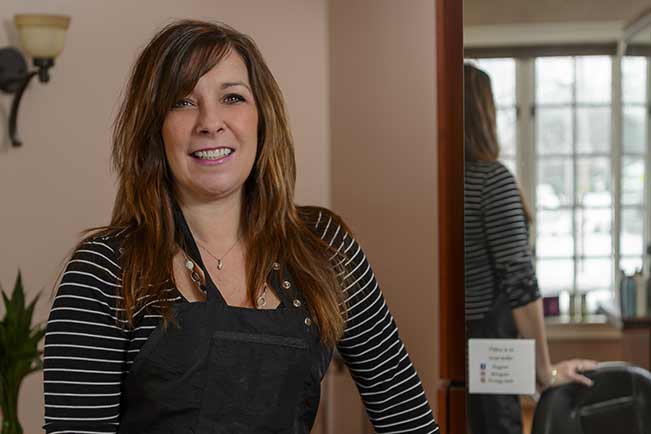 Noreen Sharkey in a hair studio