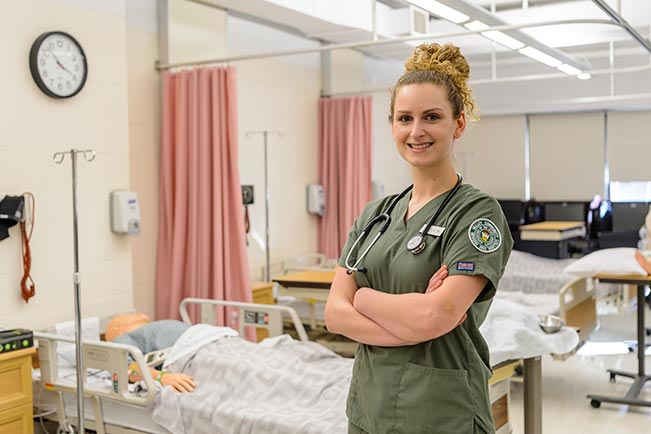 Molly Novakowski in nursing lab