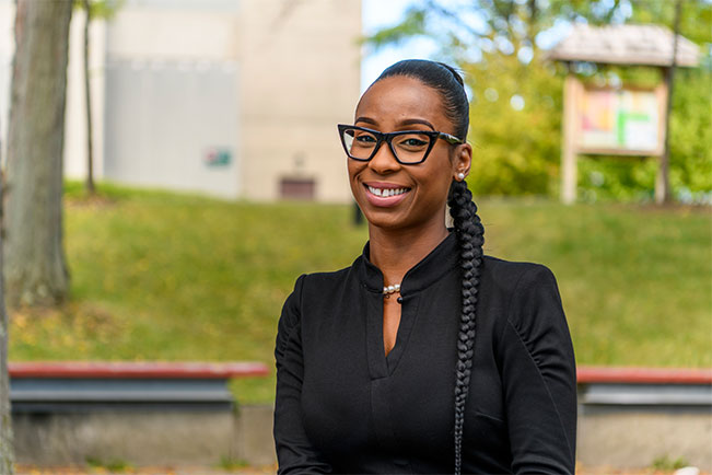 Markeia Robinson on campus