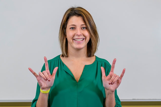 American Sign Language instructor Shannon J.