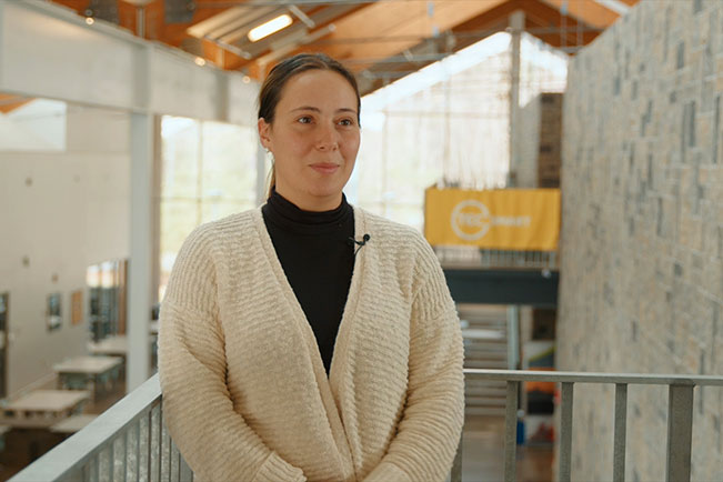 Emily in the TEC-SMART building