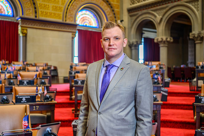 Alexander Patterson at internship with New York State Legislature