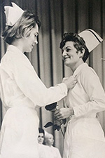 Kathleen Patrick receiving her nursing pin