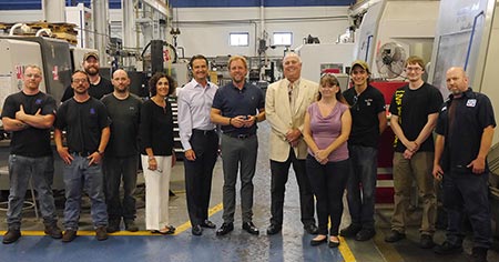 Representatives from Simmons Machine Tool Corporation, Hudson Valley Community College and the Hudson Valley Community College Foundation