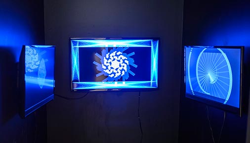 Digital media exhibit in gallery