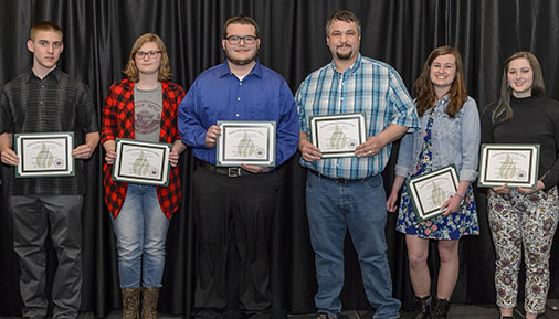 Students receiving an award