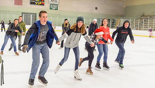 Group of people ice skating