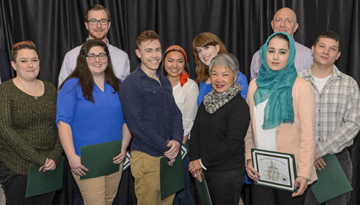 Students receiving an award