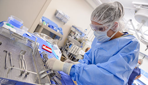 Student working in a lab