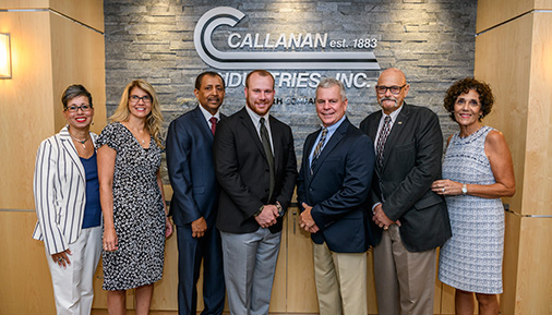 Hudson Valley Foundation staff, President Ramsammy, BOT Chairman and Don Fane pose for a photo with Zechariah Squires