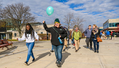 Students giving a campus tour at last year's Open House