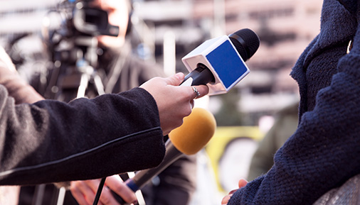 Press conference microphones
