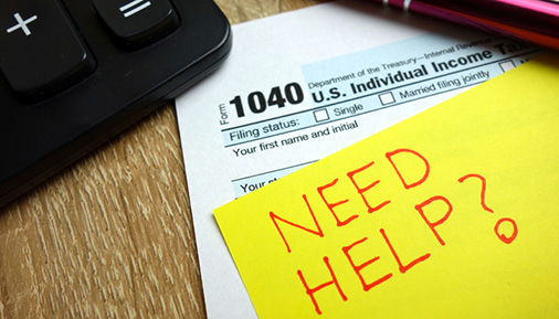 Tax form and Tax Help text