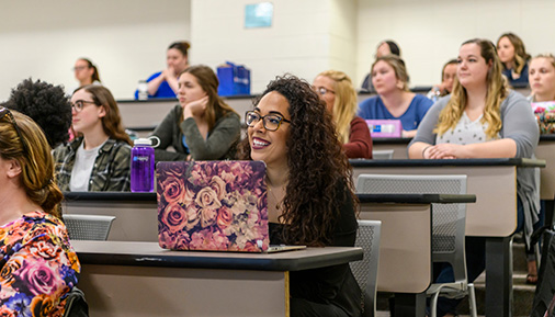 Students in college classroom