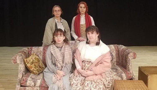 Students performing Little Women play in Theatre