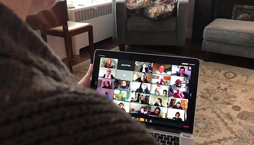 Student on laptop online learning