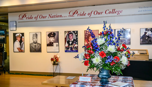 Pride of Our Nation Pride of Our College Exhibit in Library