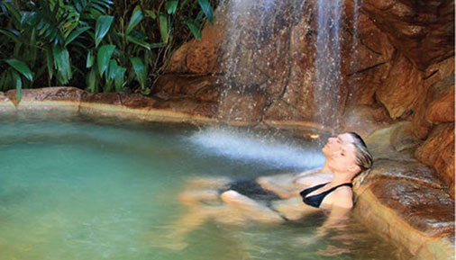 Couple enjoys freshwater pool