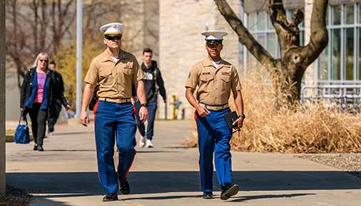 Military students on campus