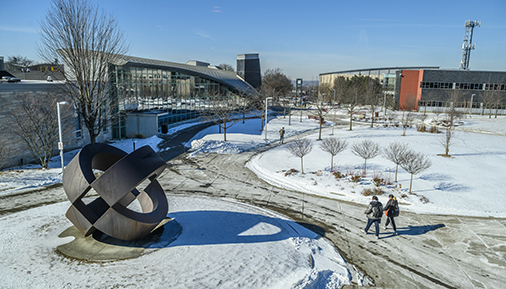 Hudson Valley campus in winter