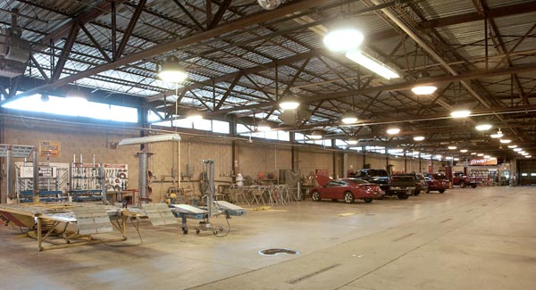 Cars in the senior automotive lab